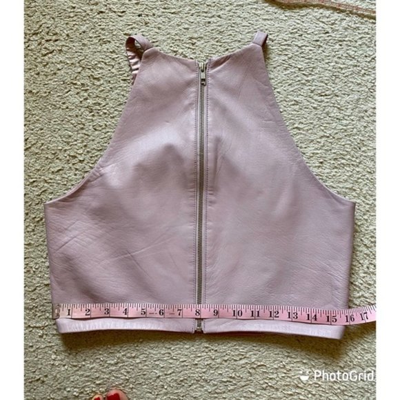 Parker halter style cropped leather top - Picture 9 of 17